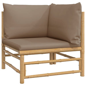 Loungegrupp 9 delar taupe dynor bambu