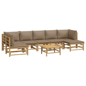Loungegrupp 8 delar taupe dynor bambu