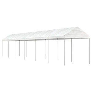 Paviljong med tak vit 13,38x2,28x2,69 m polyeten