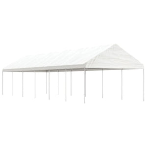 Paviljong med tak vit 13,38x4,08x3,22 m polyeten