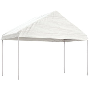 Paviljong med tak vit 20,07x4,08x3,22 m polyeten