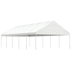 Paviljong med tak vit 11,15x5,88x3,75 m polyeten