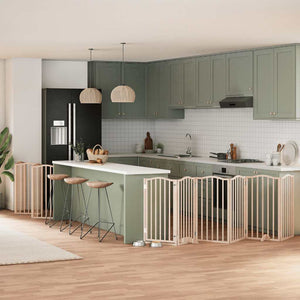 Hundgrind med dörr vikbar 12 paneler 600 cm poppel