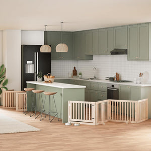 Hundgrind med dörr vikbar 10 paneler 800 cm poppel