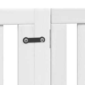 Hundgrind med dörr vikbar 8 paneler vit 640 cm poppel