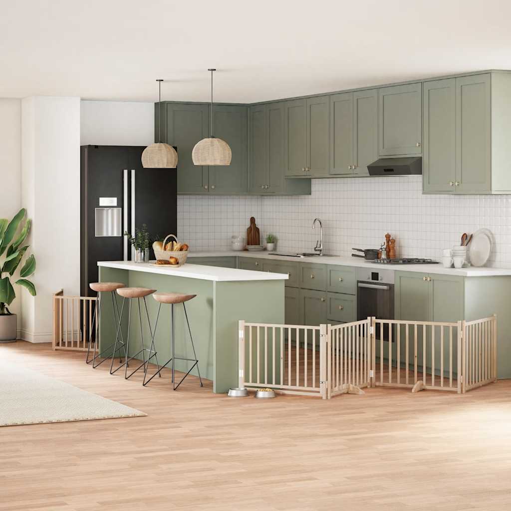 Hundgrind med dörr vikbar 10 paneler 800 cm poppel