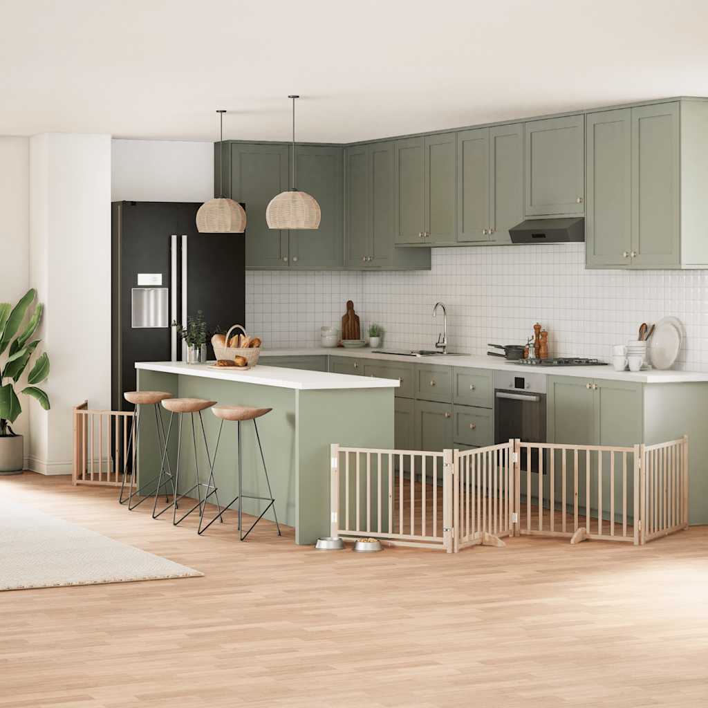 Hundgrind med dörr vikbar 12 paneler 960 cm poppel