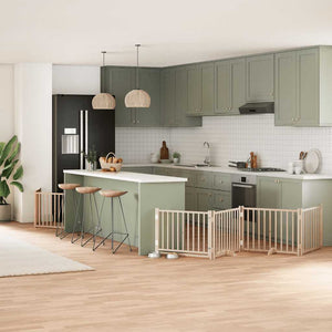 Hundgrind med dörr vikbar 12 paneler 960 cm poppel