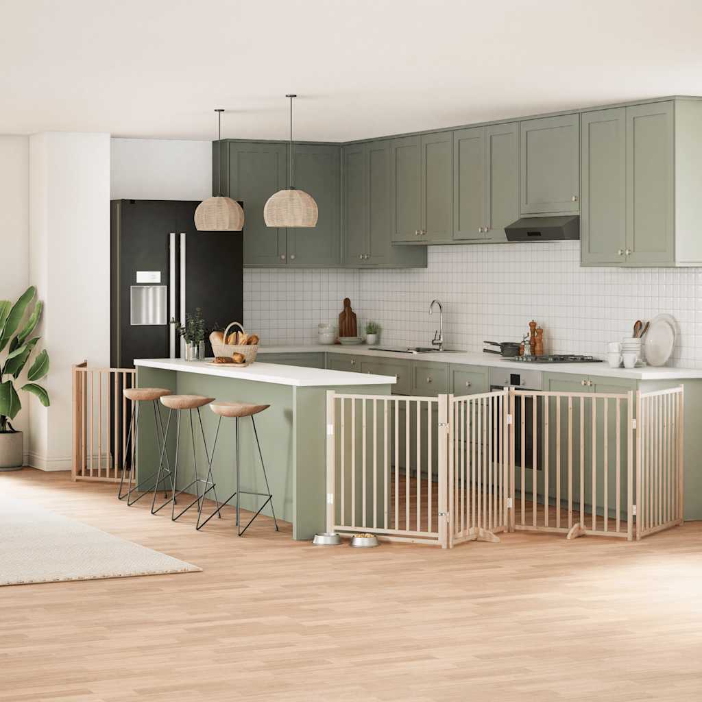 Hundgrind med dörr vikbar 10 paneler 800 cm poppel