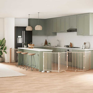 Hundgrind med dörr vikbar 10 paneler 800 cm poppel