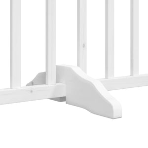 Hundgrind med dörr vikbar 6 paneler vit 480 cm poppel