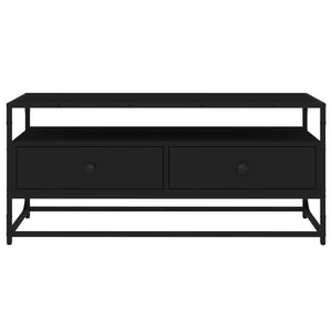 Tv-bänk svart 100x35x45 cm konstruerat trä