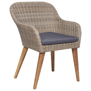 Matgrupp för trädgården med dynor 7 delar brun