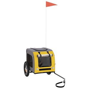 Cykelvagn för djur gul och grå oxfordtyg och järn