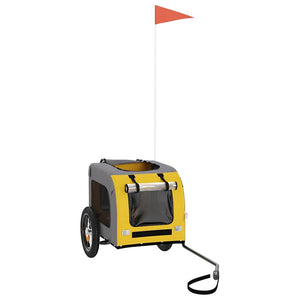 Cykelvagn för djur gul och grå oxfordtyg och järn