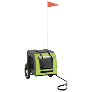 Cykelvagn för djur grön och grå oxfordtyg och järn