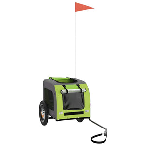 Cykelvagn för djur grön och grå oxfordtyg och järn