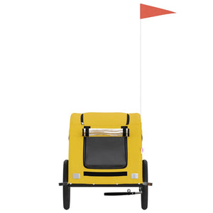 Cykelvagn för djur gul oxfordtyg och järn