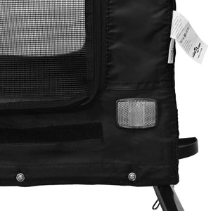 Cykelvagn för djur svart oxfordtyg och järn