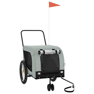 Cykelvagn för djur grå och svart oxfordtyg och järn