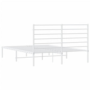 Sängram med huvudgavel metall vit 120x190 cm