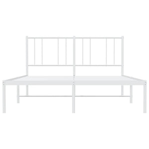 Sängram med huvudgavel metall vit 135x190 cm