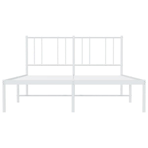 Sängram med huvudgavel metall vit 140x190 cm