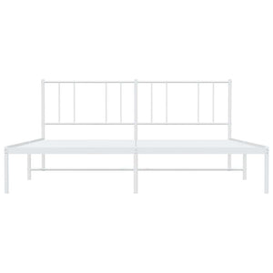 Sängram med huvudgavel metall vit 183x213 cm