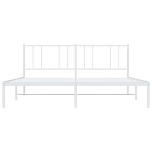 Sängram med huvudgavel metall vit 193x203 cm
