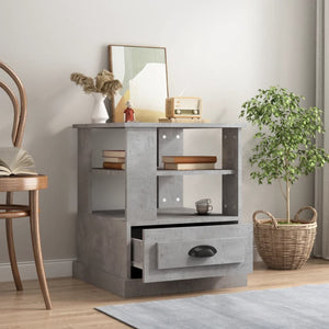 Sidobord betonggrå 50x50x60 cm konstruerat trä