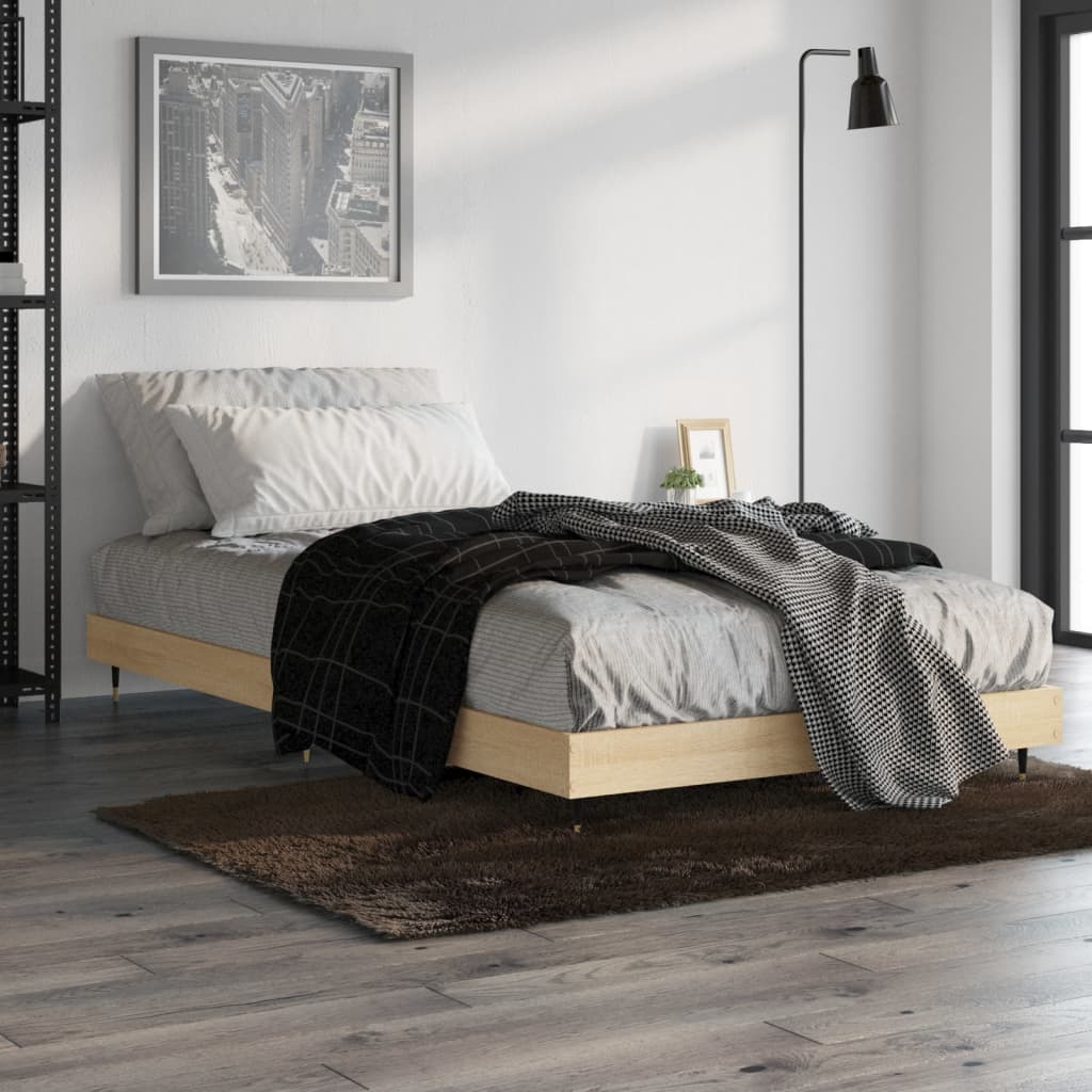 Sängram utan madrass sonoma-ek 100x200 cm konstruerad trä