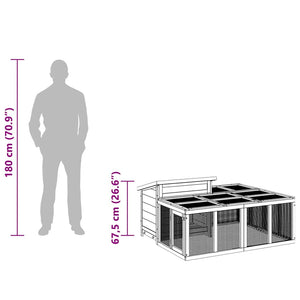 Kaninbur mocka 144x123x67,5 cm massiv furu
