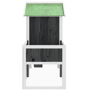 Kaninbur grå 170x63x113 cm massiv furu