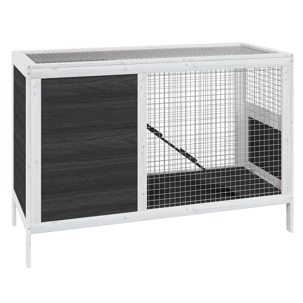Kaninbur grå 103x44x69,5 cm massiv furu