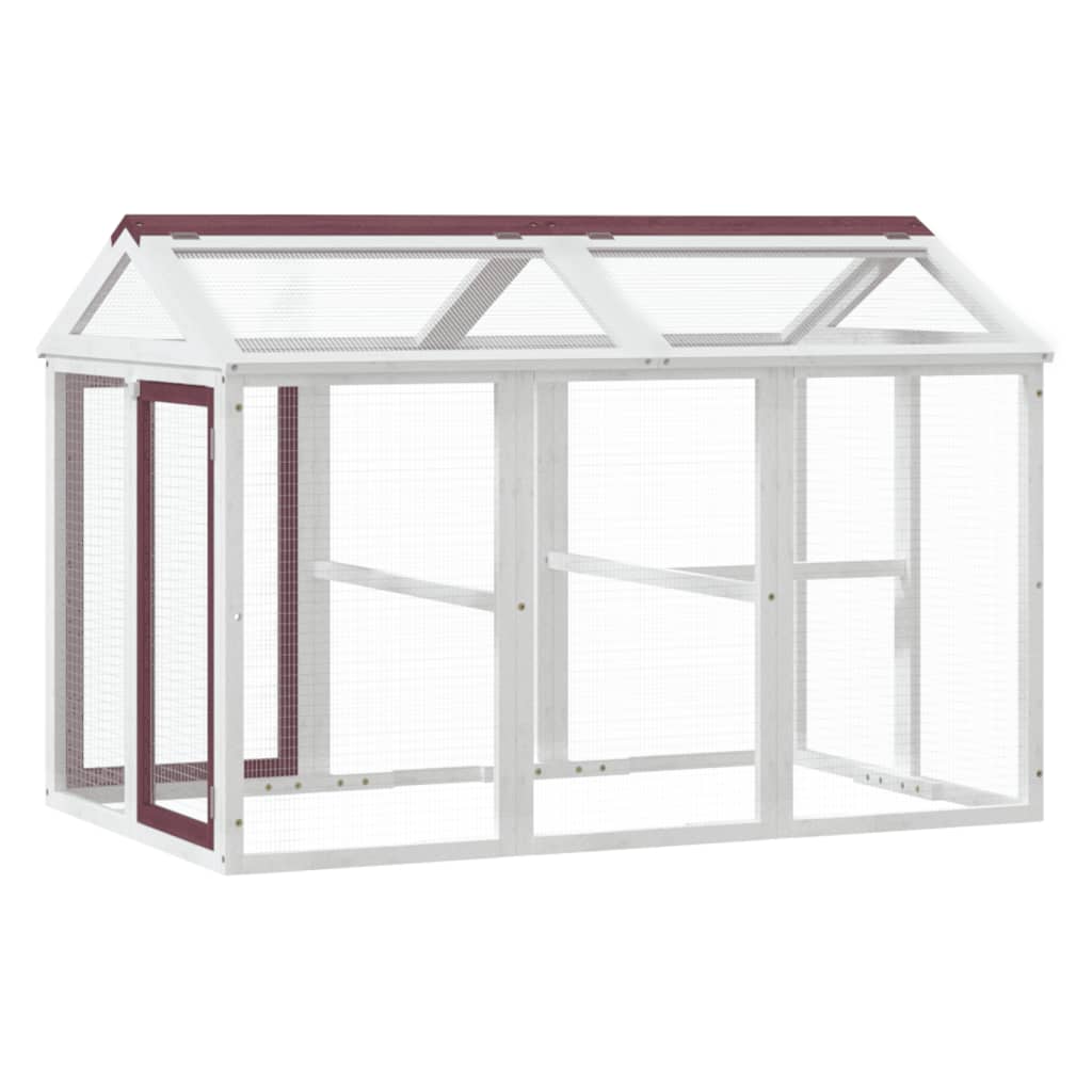 Utomhusbur brun 141x94x104 cm massiv furu
