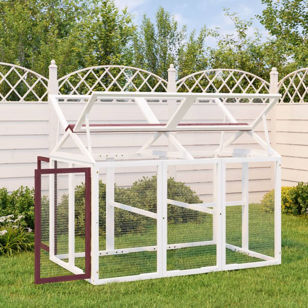 Utomhusbur brun 141x94x104 cm massiv furu