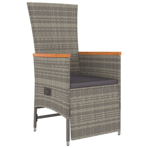 Matgrupp för trädgården med dynor 9 delar grå konstrotting