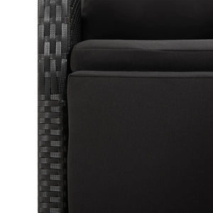 Matgrupp för trädgården 5 delar svart konstrotting&massivakacia