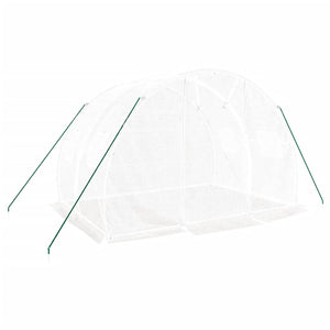 Växthus med stålram vit 6 m² 3x2x2 m