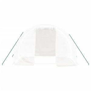 Växthus med stålram vit 6 m² 3x2x2 m