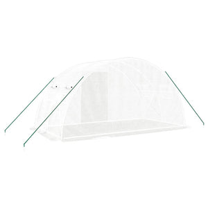 Växthus med stålram vit 8 m² 4x2x2 m