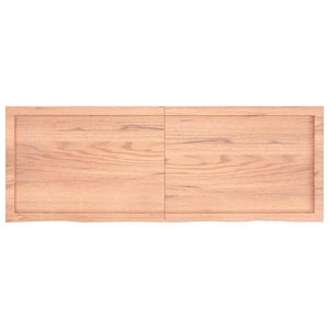 Vägghylla ljusbrun 140x50x(2-4) cm behandlad massiv ek