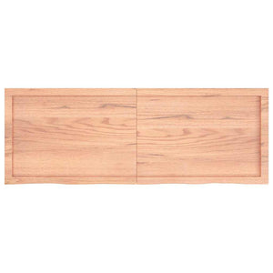 Vägghylla ljusbrun 140x50x(2-4) cm behandlad massiv ek