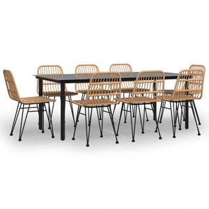 Matgrupp för trädgården 9 delar konstrotting