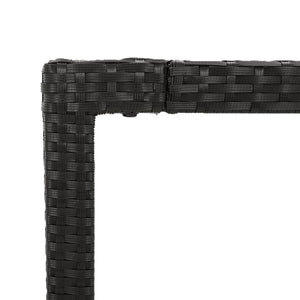 Matgrupp för trädgården med dynor 7 delar svart konstrotting