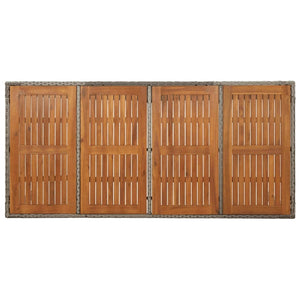 Matgrupp för trädgården med dynor 9 delar grå konstrotting