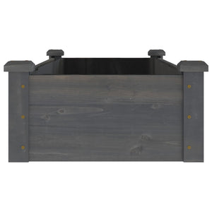 Odlingslåda med foder grå 120x45x25 cm massivt granträ