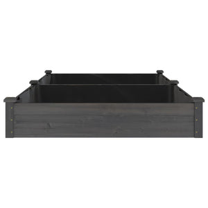Odlingslåda med foder grå 240x120x25 cm massivt granträ