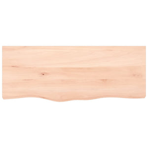 Bänkskiva för badrum 100x40x(2-6) cm obehandlat massivt trä