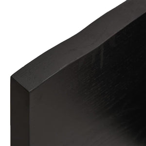 Bänkskiva badrum mörkbrun 140x60x(2-4) cm behandlat massivt trä